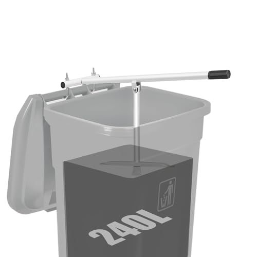 NEWTRY Prensa de basura manual compactadora para contenedores de 120L y 240L, triturador de residuos herramienta de reciclaje con diseño que ahorra espacio para el hogar, cocina y exterior - Blanco