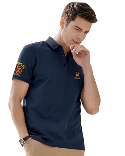 Image of Noble Monk Men's Cotton Blend Regular Fit Polo T-Shirt
