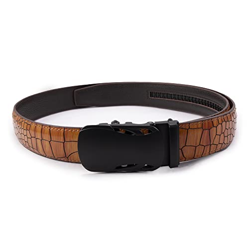 Image of BANGE Mens Genuine Leather Belt with Limited Edition Buckle (a House Of Brands Company design) (658 CBL CBR CRE)
