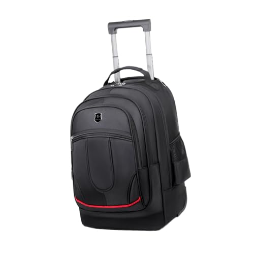 BaotyJie Mochila de Semana de Negocios con Ruedas, Mochila con Ruedas, Ligera, Multiusos, con Correas para los Hombros, múltiples Compartimentos, Negro