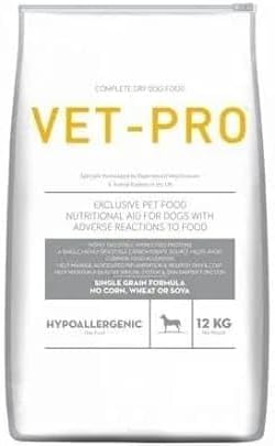 Vet-Pro Hypoallergenic Dry Adult Dog Food 12Kg for Dogs with Adverse Reactions to Food, Chicken Flavor