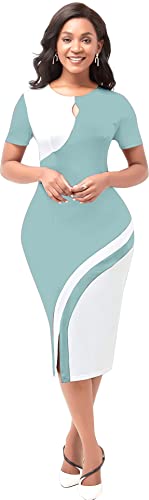 Image of Regolith Designer Sarees Women's Polyester Bodycon Knee-Length Dress (KW-FED 159 SEA Green M Light
