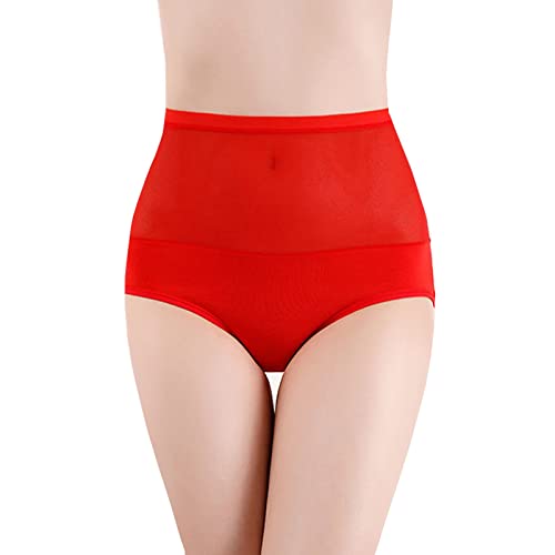 NJGRAE Bragas Mujer Culotte de Algodón Braguitas Braguita de Talle Algodón para Mujer Bragas Sexis de Cintura Alta para Mujer, Bragas Transparentes de Malla de algodón para Mujer, calzo Cover