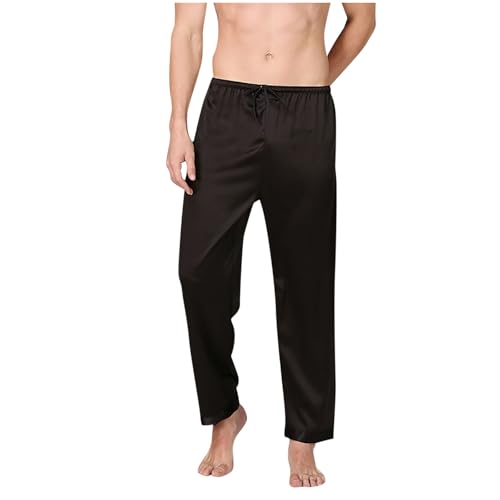 Cambkatl Men's Satin Silk Pajama Pants Comfy Elastic Waist Sleepwear Smooth Pjs Bottom Soft Lounge Pants