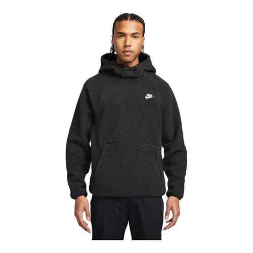 Nike Sport Essentials Sherpa Men's Hoodie Pullover (US, Alpha, Medium, Regular, Regular, Standard, Black 010)