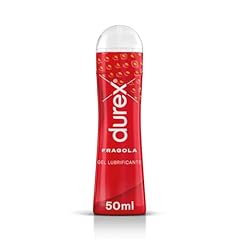 Durex Strawberry, Lubrificante Sessuale Intimo, Gel Lubrificante a Base d'Acqua Adatto per Rapporti Intimi e Preliminari, Gusto Fragola, 50ml