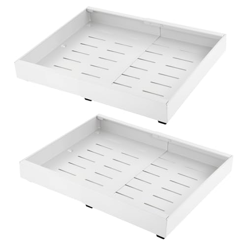 Étagères pour placards - Étagères coulissantes - Organiseur de tiroirs - Plateau de rangement escamotable et peu encombrant pour aliments en conserve,...