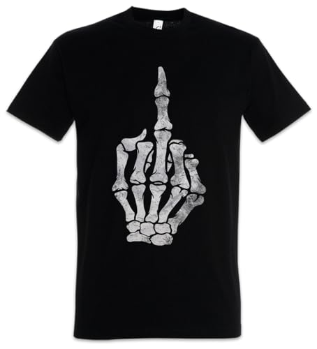 Urban Backwoods Skeleton Middle Finger - Maglietta da uomo, Nero , M