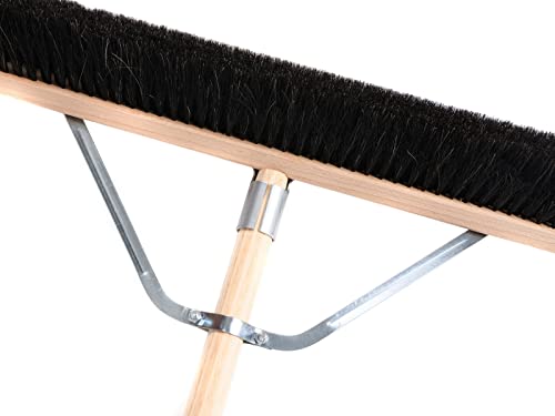 BawiTec Echt-Naturhaar-Rosshaar-Besen mit speziellem Stielstabilisator und stabilem Stiel,Breite 80cm,Besenstiel Länge 140cm Ø28mm,sehr weiche Borsten (Mischung),Saalbesen,Kehrbesen,Rosshaarbesen – Bild 5