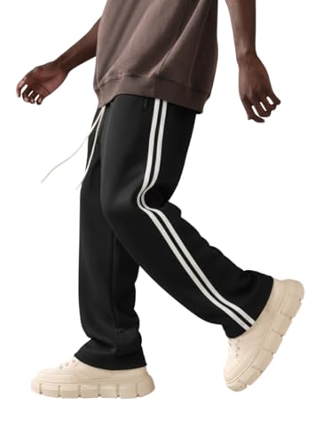Image of dockstreet Straight Wide fit Long Length Open Bottom Jogger for Men /Trending Multi Pocket Style, Relaxed Casual Pants for Men