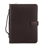 KomalC Handmade Leather Book Cover with Button Closure | Genuine Leather Protector for Hardcover & Journals | 10.5 Inch Rustic Book Jacket | Gift for Writers, Readers & Book Lovers