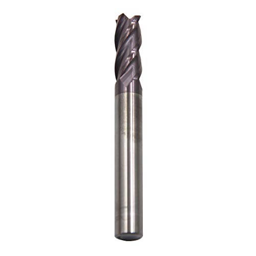 Image of Yearfits 1 /8 Blade x 1 /8 Shank x 2'',Solid Micro Carbide,4 Flute,Square Nose End Mill,TiAlN Coated,CNC Router Bits Cutter Milling Tools (used for steel, 1 /8)