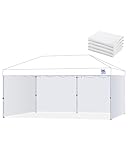 Fanpat 10x20ft Canopy Sidewalls fit 10x20ft Pop Up Tent, Waterproof 99% UV Protection Privacy Enclosure for Outdoor Events and Party, White (4Pcs Sidewalls Only, Frame and Top Not Included)