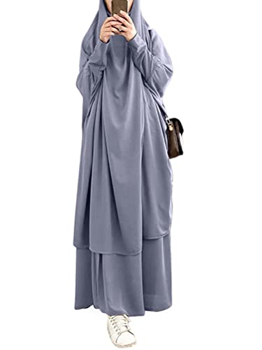 Onsoyours Damen Muslimisches Zweiteiliges Gebetskleid Maxi Kleid für...