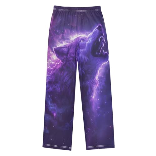 Pajama Pants Wolves with Lightning Long Sleep Pants Lounge Bottoms