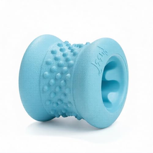 Fuzzl Grip n Chew Medium Yak Chew Holder Toy Durable Natural Rubber Safety Holder for Long-Lasting Dog Treats Fits Medium Yak Milk Chews & Bully Sticks Blue Easy to Clean