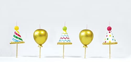 Smiling Faces Party Candles - Fun Novelty Candles for Birthday Cakes & Parties - Childrens Cake Toppers - Dinosaur
