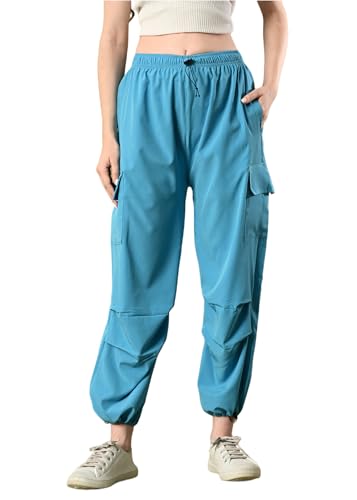 Image of FUNDAY FASHION Women's Regular Fit Mid Rise Solid Lycra Blend Trousers