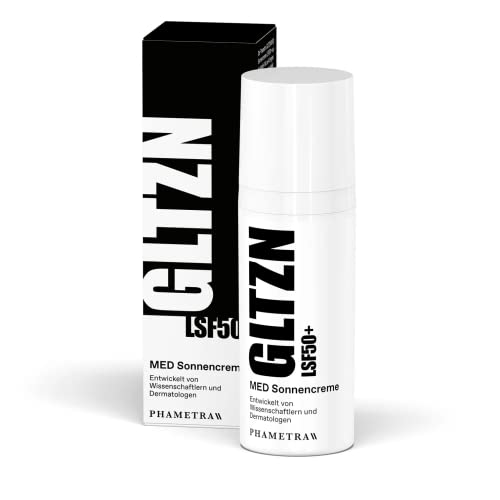 GLTZN MED Sonnencreme LSF50+ | Sehr hoher Schutz bei allergischer und empflindlicher Haut | ohne Octocrylene | UVA + UVB Schutz | wasserfest | ohne Duftstoffe | vegan | ohne Mikroplastik | 50ml Cover