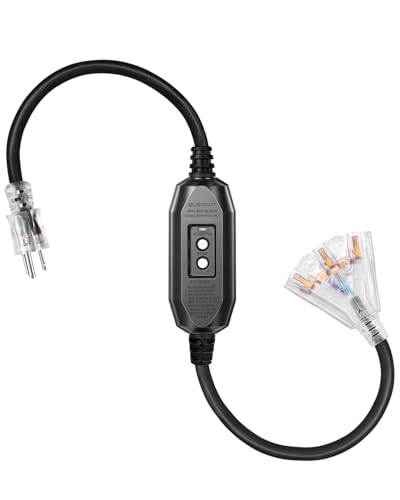 JIOODICH 3 FT Auto GFCI Extension Cord Outdoor