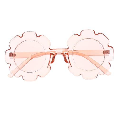 Ciieeo Gafas de Sol Infantiles Montura de Plástico Rosa en Forma de Girasol, Protección UV y Diseño Adorable para Uso Diario