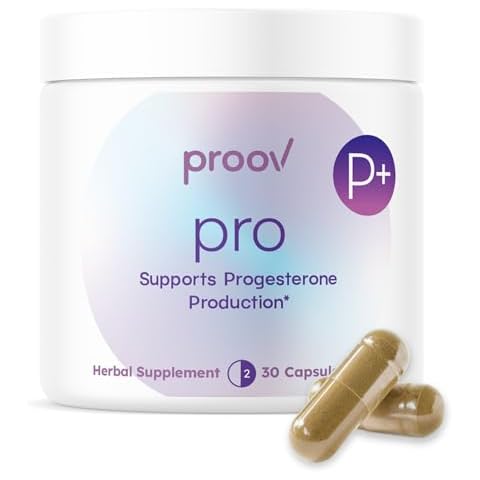 Proov Pro, Natural Fertility Supplement to Support Progesterone Production for Women | Ashwagandha, Maca Root, Vitex Berry (Chasteberry) | 30 Herbal Capsules | Menopause Supplement Cover