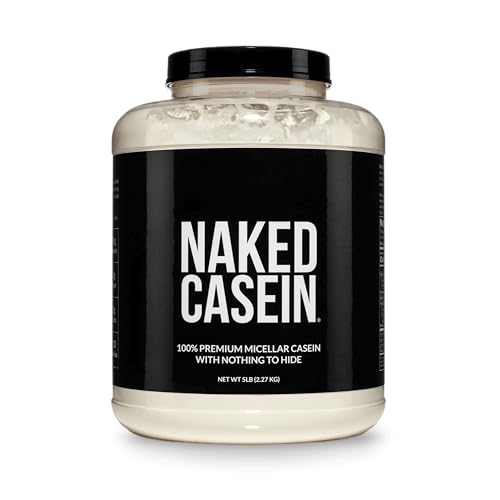 NAKED Casein - 5Lb Micellar Casein Protein Powder - Bulk, Zero Carb, NSF Certified, GMO-Free, Gluten Free, Soy Free, Preservative Free - Stimulate Muscle Growth - Enhance Recovery - 76 Servings