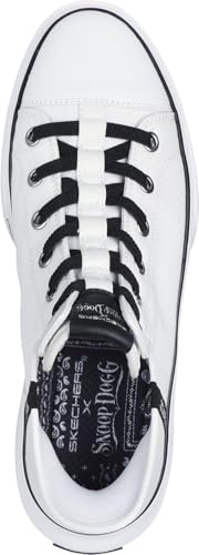 Skechers - Mens Snoop One-Boss Life Canvas Shoes, Color White/Black, Size: 13 M US2