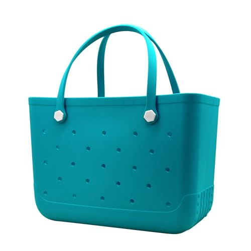 Beach Totebag X-Large Waterproof Sandproof Rubber Beach Tote Bag with Zipper Pocket for Travel Sport Pool Supermarket and Sea