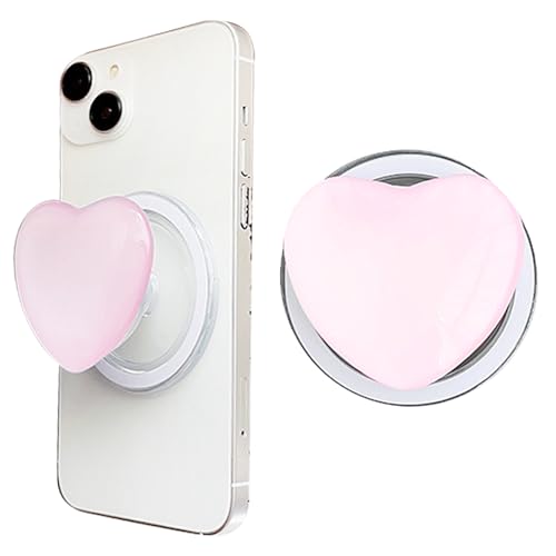 HTTDSLF Soporte y Agarre para Teléfonos Móviles y Carcasas, Soporte Magnético Agarre Amor Corazón, Magnético Movil, para Teléfonos Tabletas Selfies Videos Smartphone, Rosa