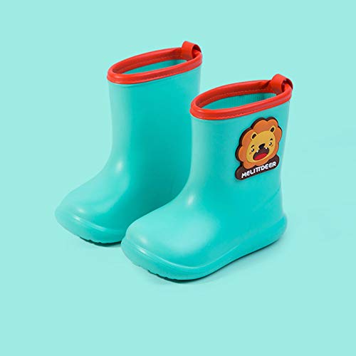 EnJoCho Toddler Rain Boots for Kids,Unisex Kids Shoes for Boys Girls Cartoon Rubber Waterproof Rain Shoes Rain Boots (Mint Green-01, 6-7 Years)2