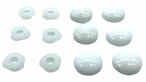 6 x Screw Cover Caps for No 6-8 Gauge Screws, Firm Clip-On Type (White)