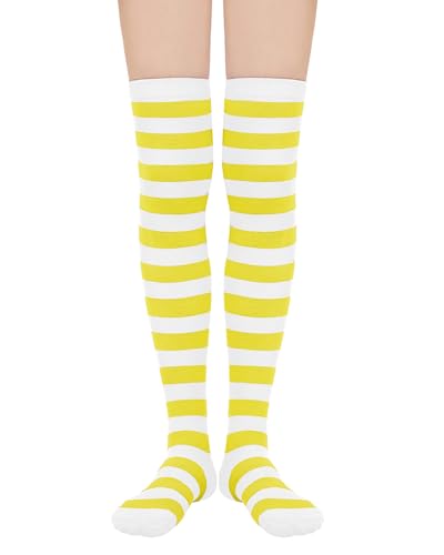 Image of Century Star Thigh High Socks Long Over Knee High Socks for Women Casual Athlete Striped Knee High Stocking