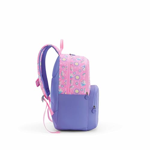Image of American Tourister Lush | 26 Ltrs | 2 Compartments | Bottle Pocket | Ergonomic Padded Back Panel & Shoulder Straps | Kids Backpack | 1 Year International Warranty | Unicorn Lavender