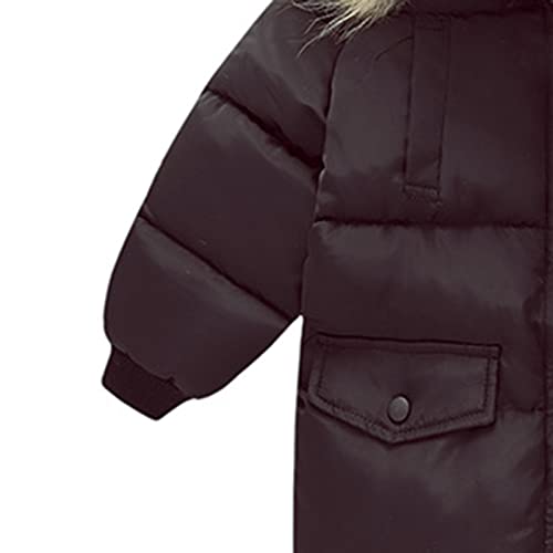 Winter Down Jacket Toddler Girls Boys Furry Collar Hood Thick Warm Winter Snowsuit Kids Lightweight Down4