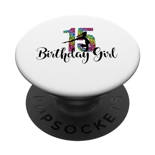 15 cumpleaños gimnasia arco iris leopardo membrillo quince 15 PopSockets PopGrip Intercambiable