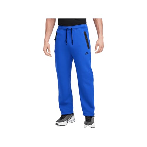 Nike Tech Men's Fleece Open-Hem Pants (HJ6533-480, Game Royal/Black)
