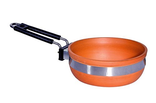 Clay Frypan, Clay Kadai Clay Pots for Cooking/Kadhai/Clay Handi/Mud Kadai/Earthen Cookware for Cooking