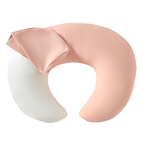 Image of ESEN Nursing Pillow with Removable Cover, Ergonomic Breastfeeding Pillow Standard Size for Nursing Mother Support Bottle Feeding and Breastfeeding - White Pillow Insert - Pink Cover, White+pink