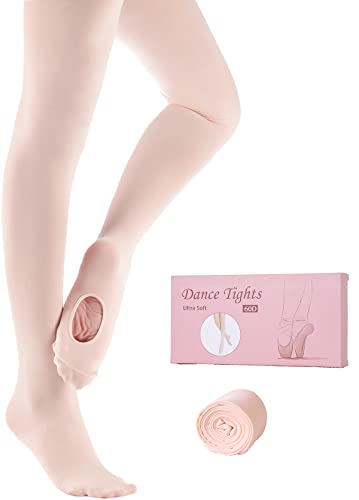 Image of MdnMd Girls' Women's Ballet Tights Ultra Soft Convertible Dance Leggings Transition Tights for Toddler Kids Adult