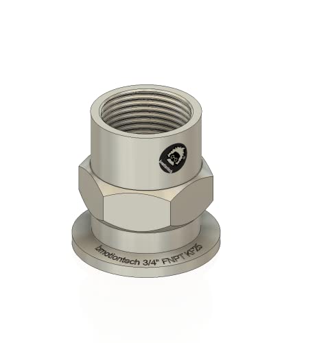 Image of bmotiontech FNPT to KF25 Flange Fitting (ISO-KF KF25 QF25 NW25) US NPT Thread Standard (3 /4 inch FNPT x KF25)