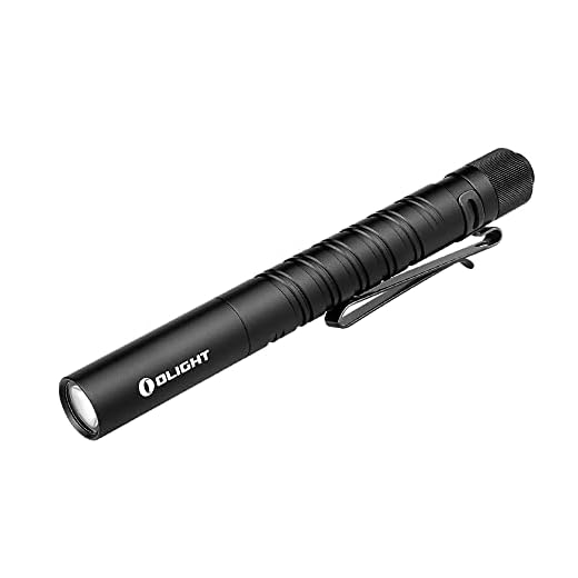 OLIGHT I3T Plus Lampe de poche fine EDC 250 lumens avec clip de poche double direction, interrupteur arrière LED avec 2 piles AAA pour camping, extérieur et urgence (Noir)