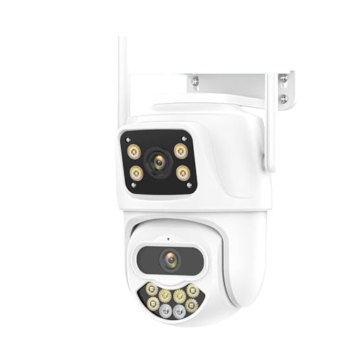 CSDASW Cámara IP 8MP 4K HD Lente Dual Pantalla Dual al Aire Libre AI Seguimiento automático cámara PTZ 4MP visión Nocturna Video vigilancia P2P(4MP NO Card)