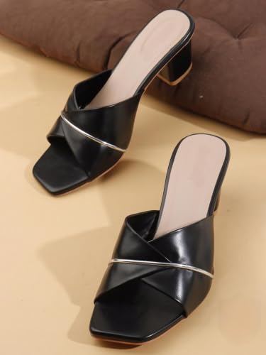 Image of Nowry Women's Chunky Block Heels | Women Comfortable Heel Fashion Sandals for Everyday, Party, Office, Wear