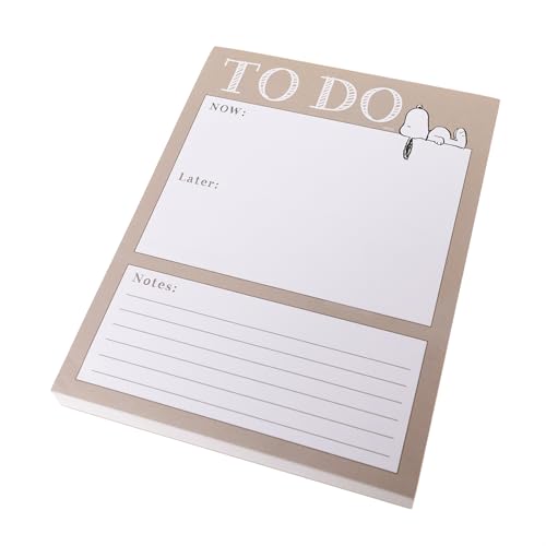 Image of Snoopy To-Do List Notepad by Gaphique, 150 Tear-Away Sheets, Task Planner, Daily Organizer, Memo Writing Pad, Priority Checklist, Undated, 6 inch x 8 inch