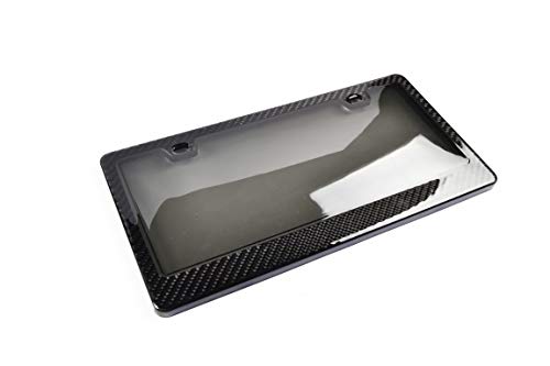 BLVD-LPF OBEY YOUR LUXURY Unbreakable License Plate Shields – 2 in 1 Carbon Fiber, Tinted Polycarbonate Plate Covers with Fastening Screws, Screw Driver | Automotive Accessories