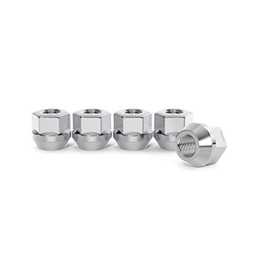 Image of StanceMagic 20pcs Open End Lug Nuts, Metric 12x1.25 Thread Size, 0.81 inch Length, Cone Conical Taper Acorn Seat, 19mm 3 /4 inch Hex Head, Compatible with Many Nissan Infiniti Subaru and More - Silver