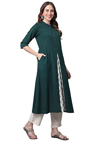 Image of Pistaa's Women's Cotton Regular Fit Casual Kurta