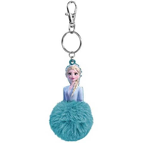 Craze Frozen 2 Pompom Keychain, Keyring, Elsa, Anna or Olaf, Small Party Gifts for Children, 24164 Various Designs, 4.5 cm Cover