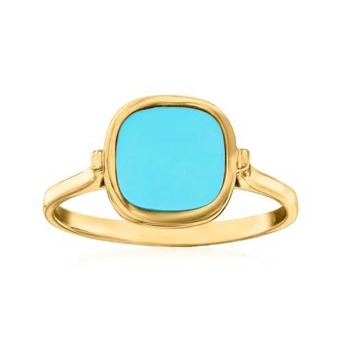 Ross-Simons Italian Turquoise Ring in 14kt Yellow Gold